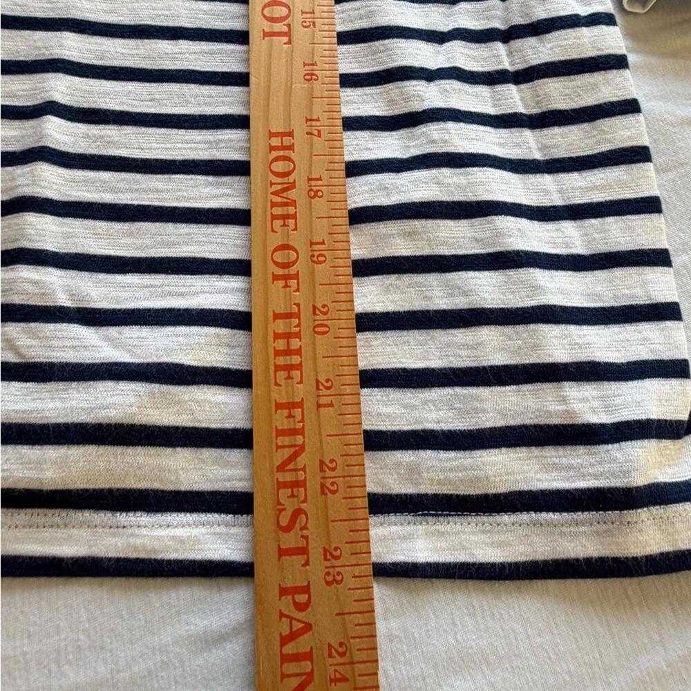 Chico’s Navy & White Striped Top with Floral Embroidery – Coastal Chic Style - Picture 3 of 7